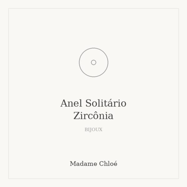 Anel Solitário Zircônia